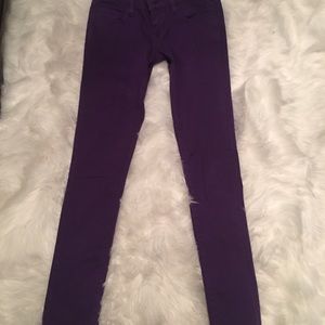 Cute purple straight legs skinny jeans